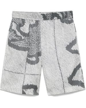 Feng Chen Wang Shorts Mit Grafischem Print - Grau