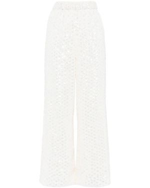 Needle & Thread Raindrop Sequin Trousers - White