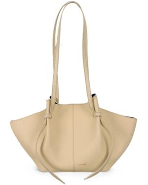 Yuzefi Mochi Grained Leather Shoulder Bag - Natural