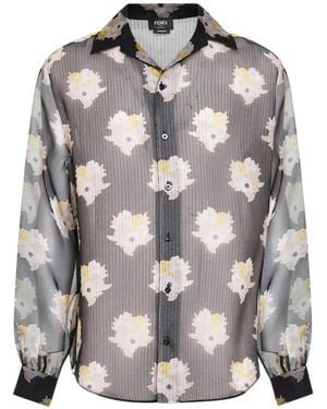 Fendi オーガンザ シャツ - グレー