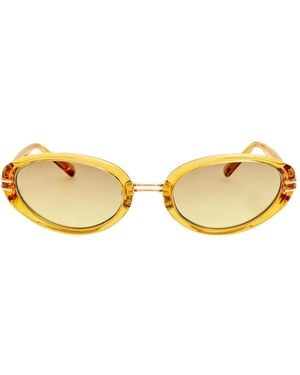 The Attico Oval-Frame Sunglasses - Metallic