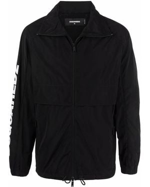 DSquared² Cappotto Con Zip E Stampa Logo - Blu