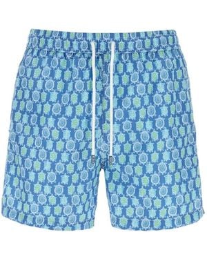 Fedeli Printed Swimming Shorts - Blue
