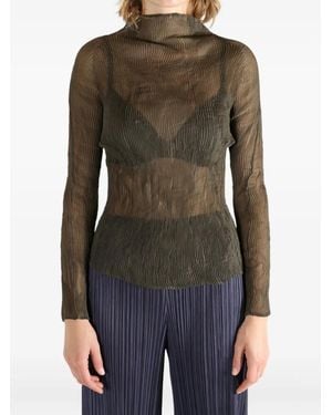 ISSEY MIYAKE - ISSEY MIYAKE トップス Issey Miyake Dots Shibori Top - Black | Garmentory