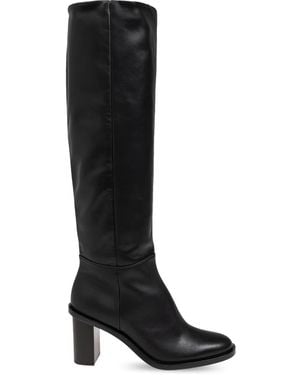 Max Mara 90Mm Leather Boots - Black