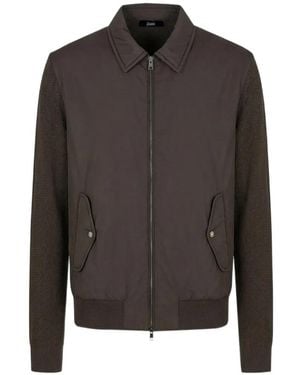 Herno Vest Met Vlakken - Bruin