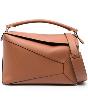 Loewe Large Puzzle Shoulder Bag - Brown