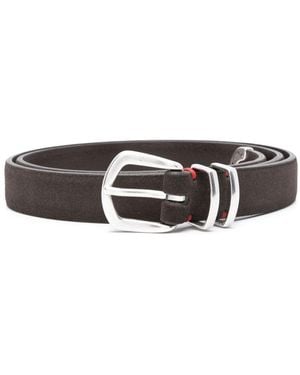 Eleventy Suede Belt - White