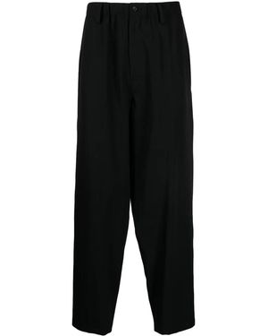 Yohji Yamamoto Drop-Crotch Wool Trousers - Black