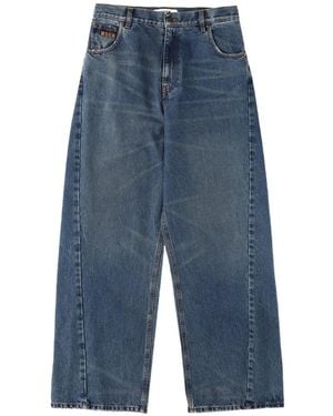 MSGM Faded Wide-Leg Jeans - Blue