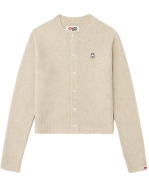 A Bathing Ape Bunny-Patch Button Cardigan - Natural