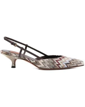 Missoni Zapatos De Tacón Con Tira Trasera - Blanco