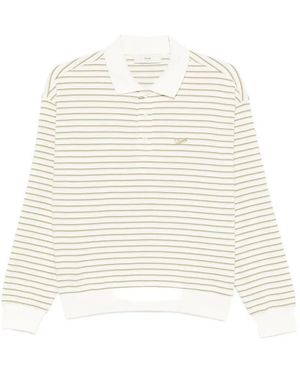DUNST Striped Polo Shirt - White