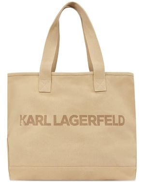 Karl Lagerfeld Large K/Essential Logo Tote Bag - Natural