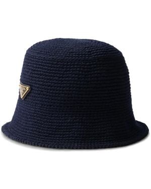 Prada クロシェ バケットハット - ブルー