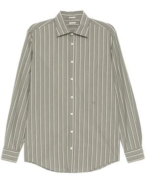 Massimo Alba Striped Shirt - Grey