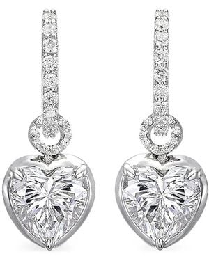 Anabela Chan Heart Pendant Hoop Earrings - White