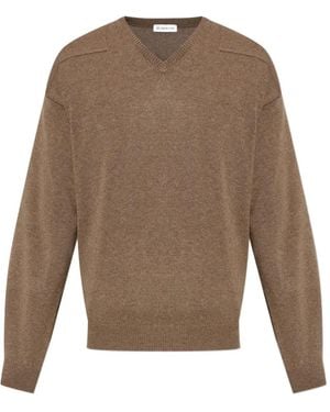 Jil Sander V-Neck Knitted Jumper - Natural
