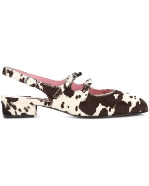 CAREL PARIS Leather Buckle Court Shoes - White