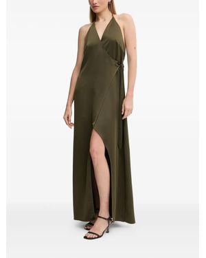 Sandro Ferrone Halterneck Maxi Dress - Green