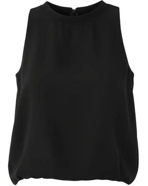 ELEH Zip Sleeveless Blouse - Black
