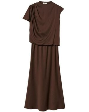 Twinset Satin Midi Dress - Brown