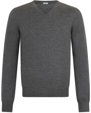 Malo V-Neck Long-Sleeve Jumper - Grey