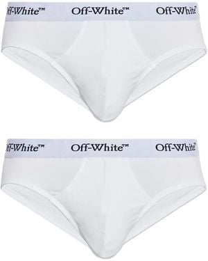 Off-White c/o Virgil Abloh Twee Boxershorts Met Logoband - Wit