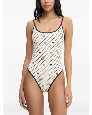Guess Logo Onepiece Swimsuit - White