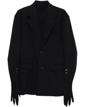 Issey Miyake Glove-Detail Fitted Jacket - Black