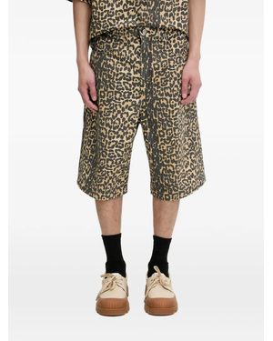Rhude Leopard-Print Shorts - Natural