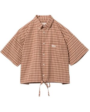 AAPE BY A BATHING AP Cotton Checked Top - Pink