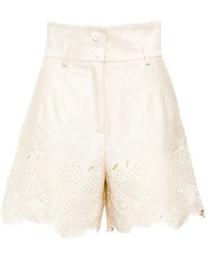 Loretta Caponi Rocchetta Scalloped Shorts - White