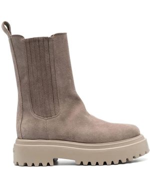 Le Silla 55Mm Slip-On Suede Boots - Brown