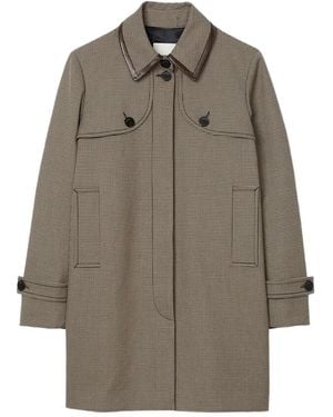 Sandro Check-Print Trench Coat - Grey