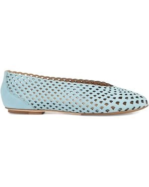 Sergio Rossi Leather Ballet Flats - Blue