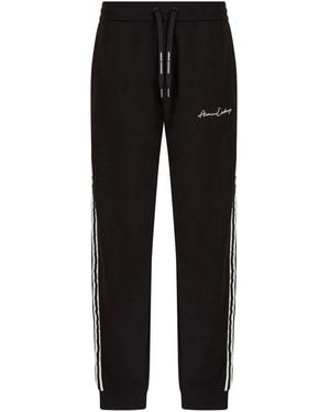 ARMANI EXCHANGE Logo-Embroidered Track Trousers - Black