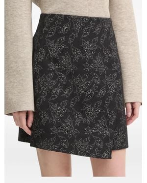 Bruuns Bazaar Minijupe Asymétrique À Fleurs - Noir