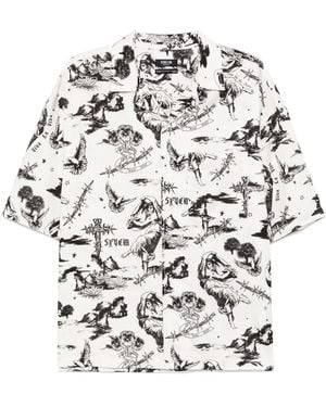 FIVE CM Camisa con estampado gráfico - Blanco