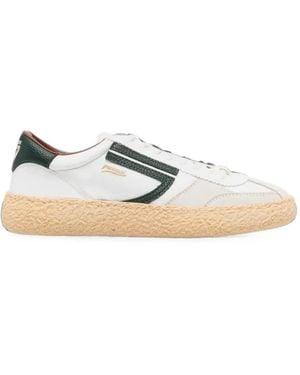 PURAAI Vintage Logo-Print Panelled Trainers - White