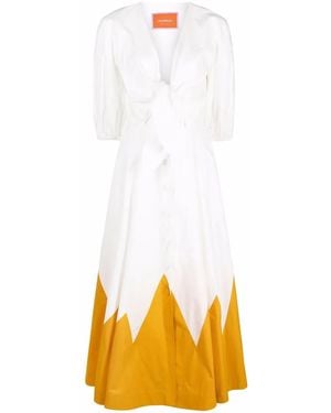 La DoubleJ Peek-A-Boo Graphic-Print Dress - White