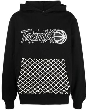 Just Don Graphic-Print Cotton Hoodie - Black