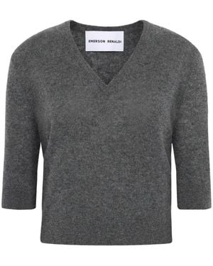 EMERSON RENALDI Pull À Col V - Gris