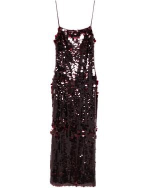 retroféte Alana Midikleid mit Paillettenriemen - Lila