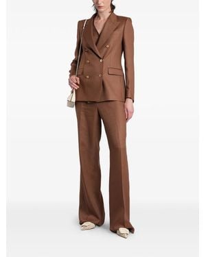 Tagliatore T-Parigi10Bad Double-Breasted Peaked-Lapel Suit - Brown