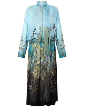 Roberto Cavalli Nature-Print Maxi Dress - Blue