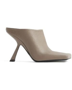 Mugler Mules Con Puntera Cuadrada - Gris