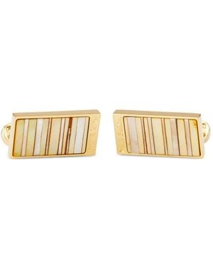 Paul Smith Striped Rectangular Cufflinks - Metallic