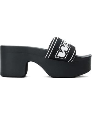 Alexander Wang Logo-Band Platform Sandals - Black