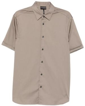 Emporio Armani Short-Sleeve Button-Down Shirt - Grey